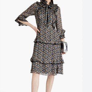NWT - Elegant Mikael Aghal NWT Floral Jacquard Dress – Size 6